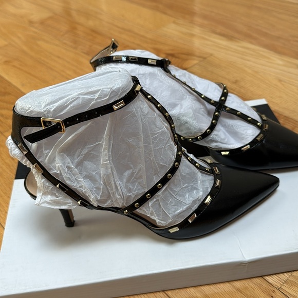 Black Studded Women's Shoes - Picture 2 of 4